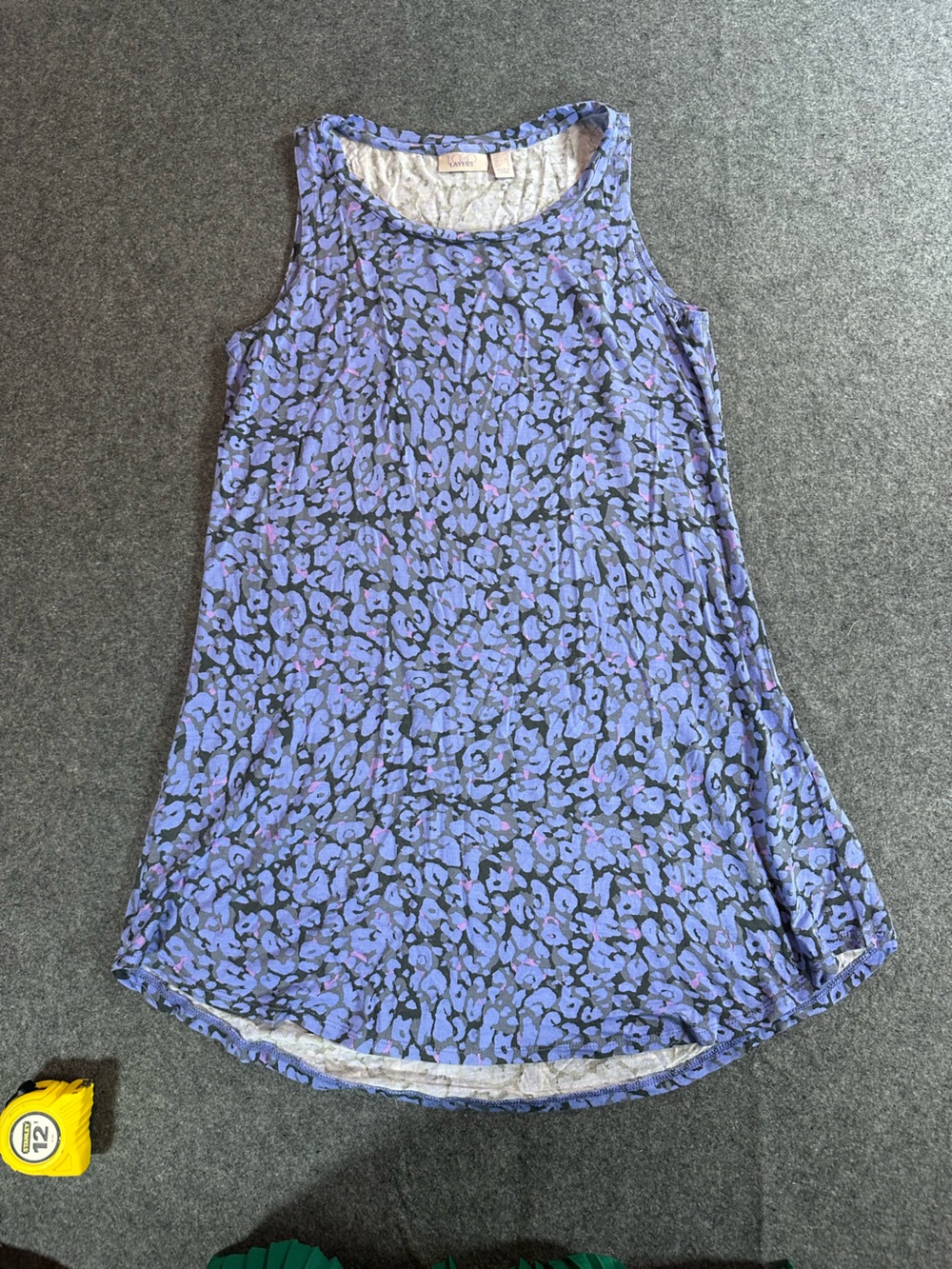 Lori Goldstein Purple Animal Print Tunic Top